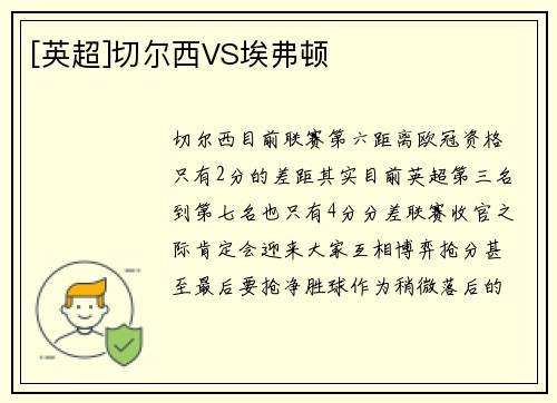 [英超]切尔西VS埃弗顿